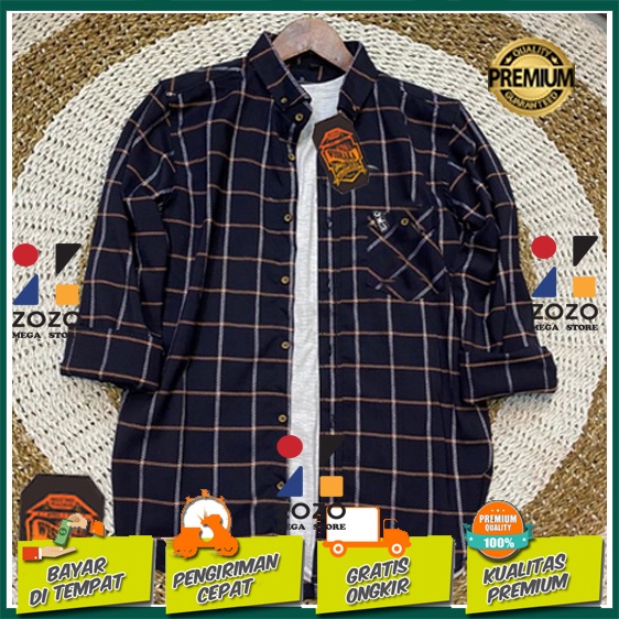 Kemeja Flanel Pria Lengan Panjang Motif Kotak Kotak Kualitas Premium Flannel Terbaru 2021