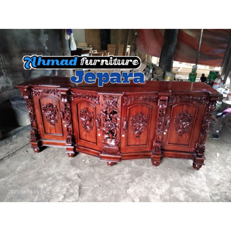 bufet tv Shima/bufet pendek kayu jati
