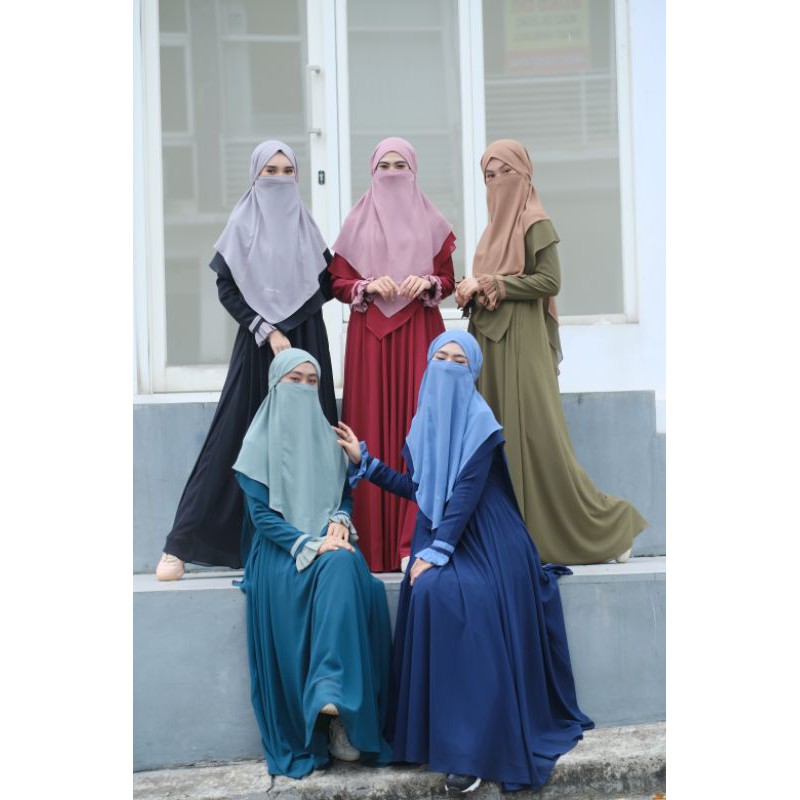 Baju Set Syari Sayyidah Arabian Khimar Murah Cantik Berkualitas by Cover Me ID
