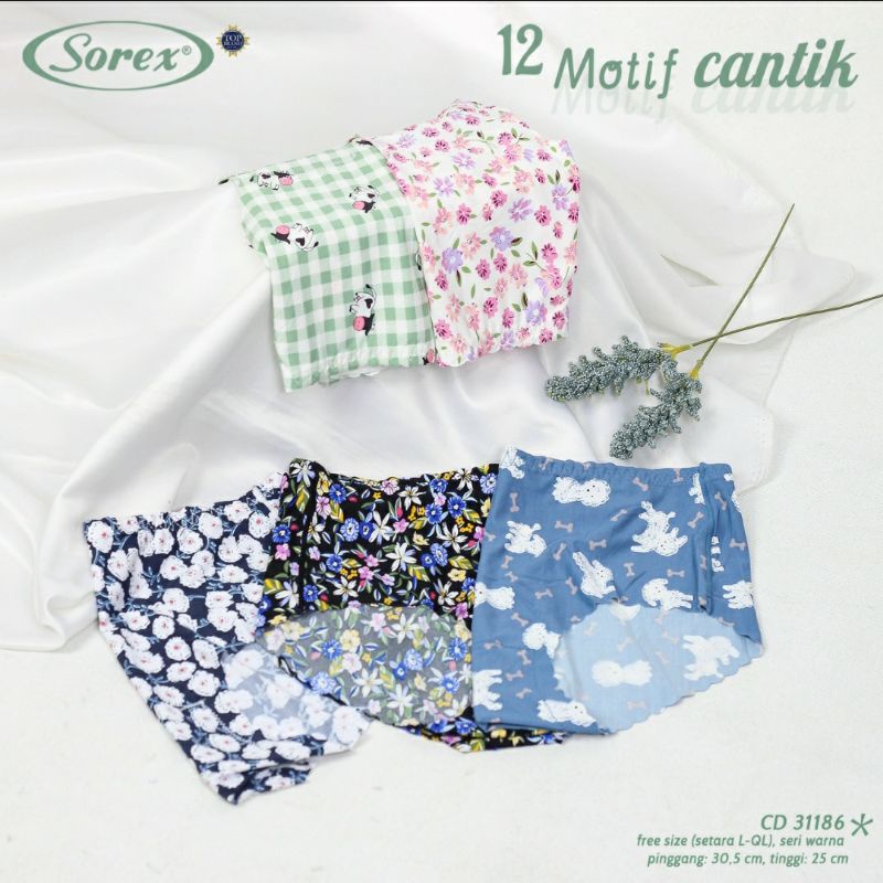 CD WANITA SOREX SEAMLESS 31081/31186 HARGA 6.Biji TANPA JAHIT MOTIF