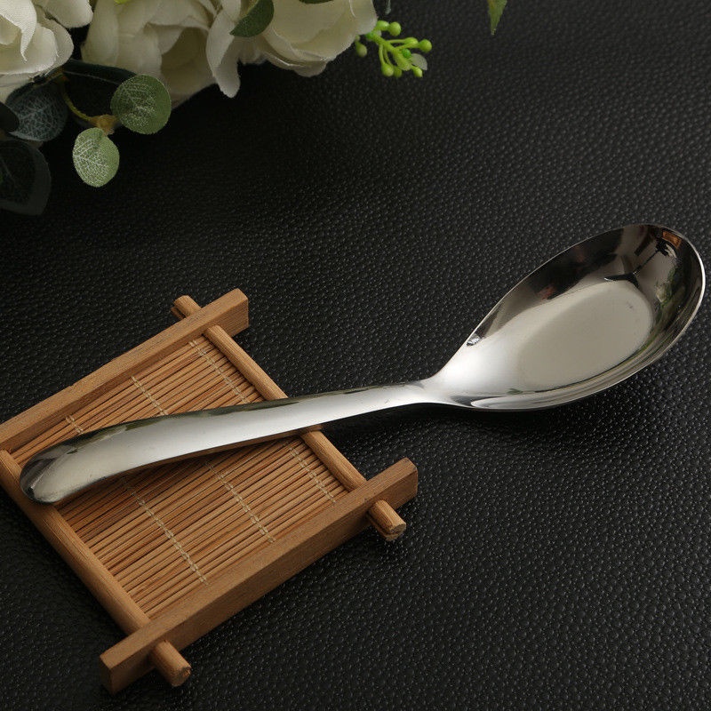 Stainless Steel Chinese Large Soup Spoons Kitchen Ramen Spoons Flatware for Restaurant Supplies