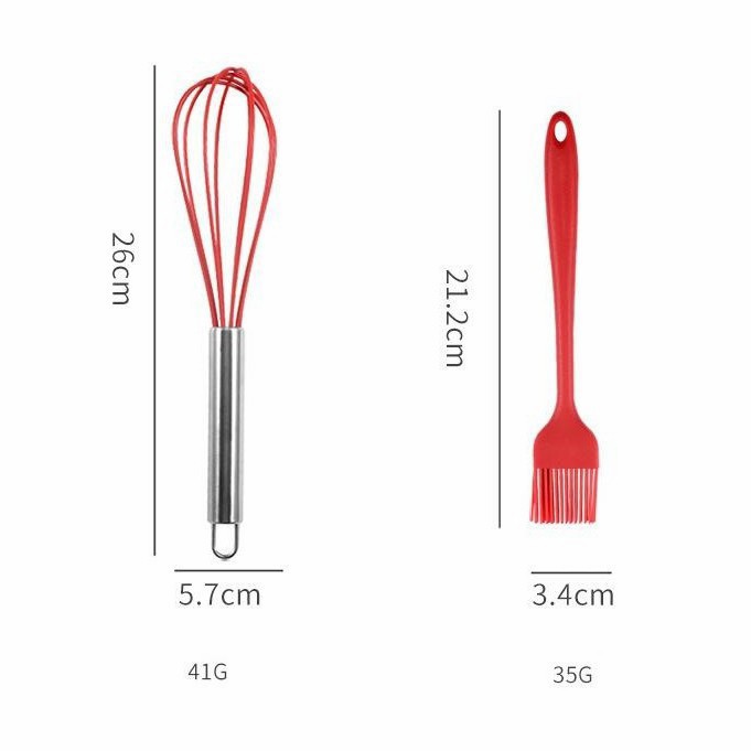 SP51- Set 5 in 1 Kitchen Tool Teflon Spatula Silikon Tahan Panas-Peralatan Masak Serbaguna