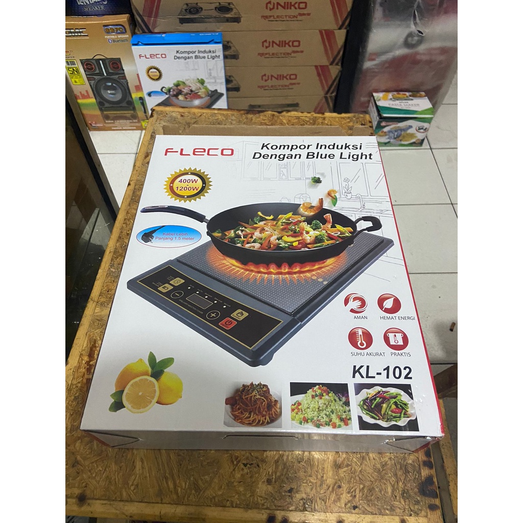 MURAH~Kompor Listrik Induksi Ceramic 5 Mode Suhu Fleco KL-102 | Kompor Induksi Elektrik Fleco KL102 | portable induction cooker 400 -1200W | Kompor Listrik Serbaguna | FMS