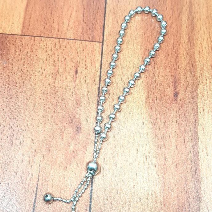 DISKON gelang tangan bola serut 5ml besi putih asli ambon