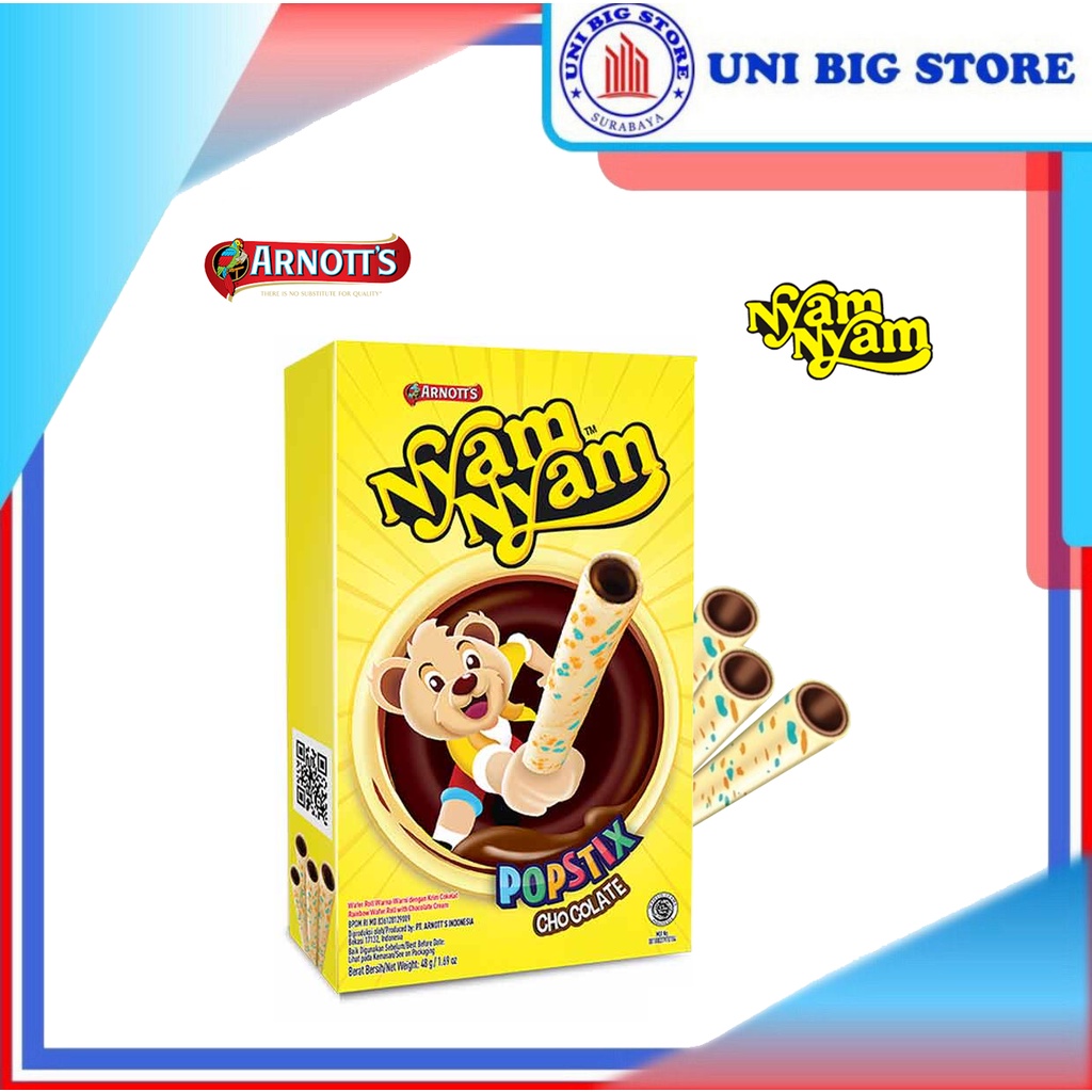 

Arnott's Nyam Nyam Pop Stix Chocolate 48 gr Roll Coklat