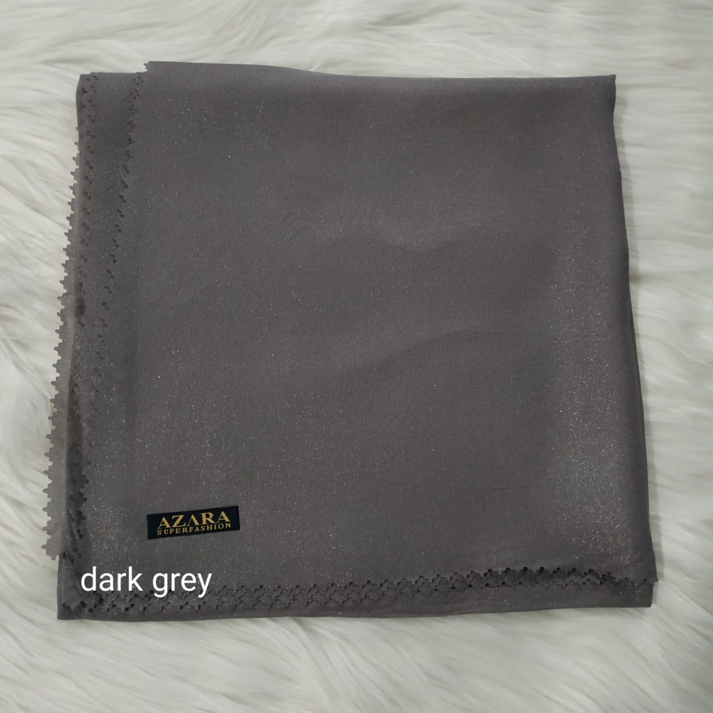 Hijab Segi Empat Azara nur sinar glamour Laser Cut kerudung hijab segiempat glowing 110 x 110-Dark Grey Sinar