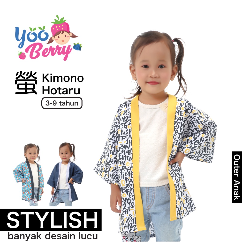YooBerry Outer Kimono Anak Hotaru Kids Baju Yukata Perempuan Laki Berry Mart