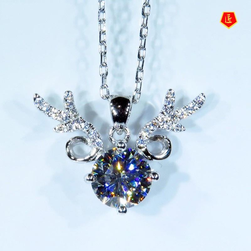 [Ready Stock]Pt950 Platinum Necklace Inlaid Zircon Pendant Affordable Luxury Fashion