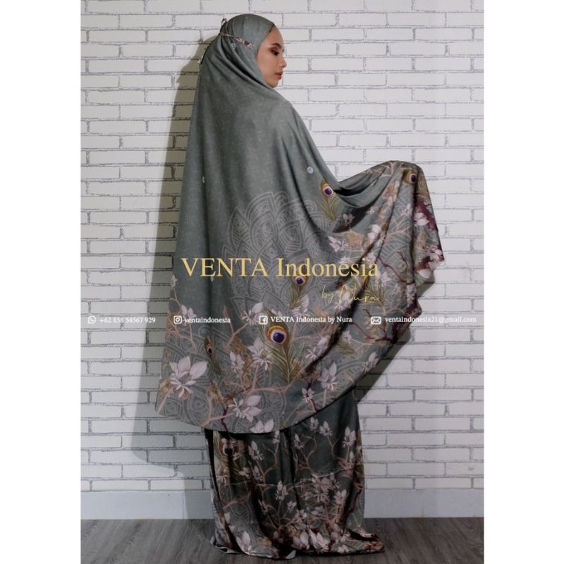 Mukena Satin Silk Premium Motif Kupu