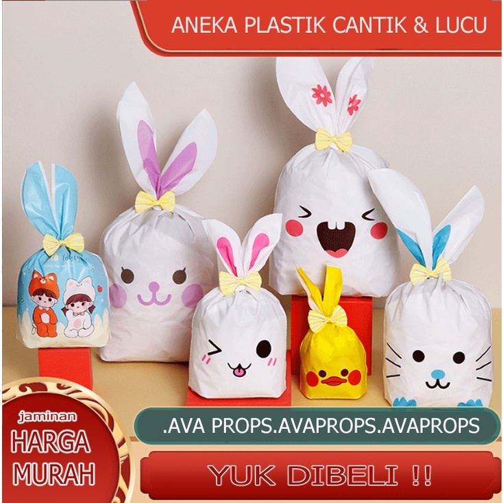 

HARGA 1 SET 10 LEMBAR Plastik Snack Rabbit Kelinci Set Ear Bag Plastik Goodie Bag Souvenir Murah