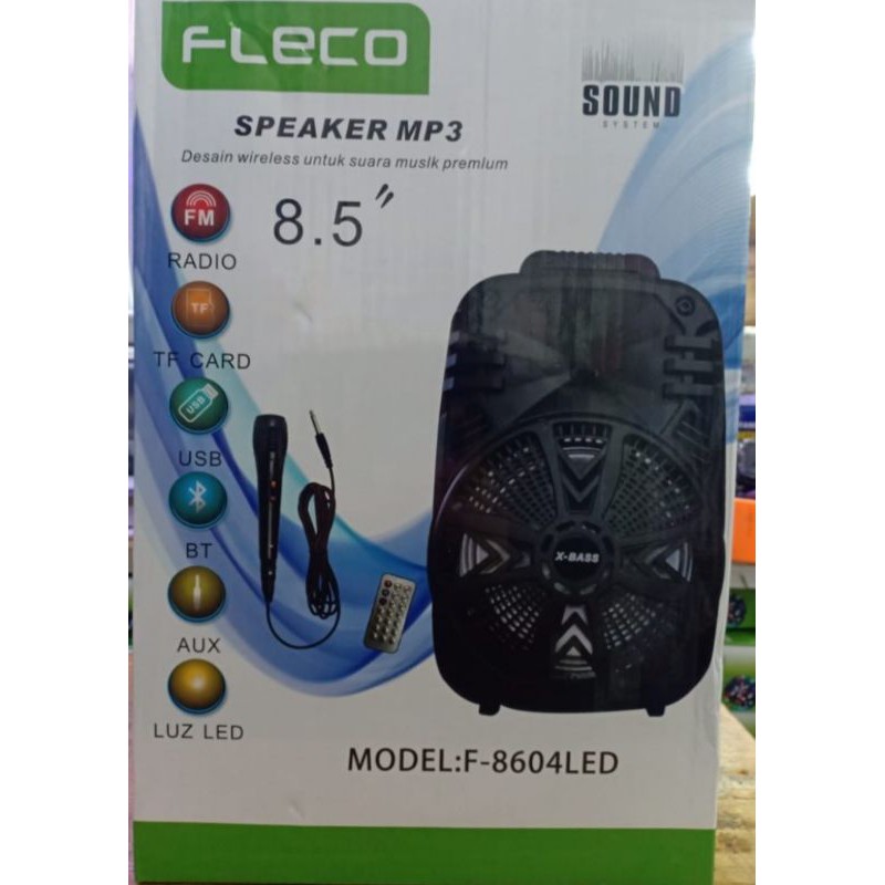 speaker karaoke bleutooth Fleco f-8604 LED/f-8609 LED free mic