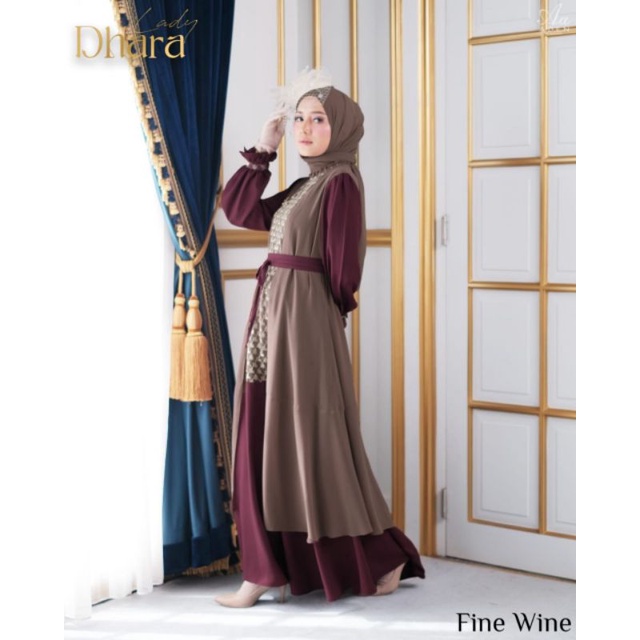 lady dhara by Aden hijab / gamis set /gamis brand /gamis auter pasmina