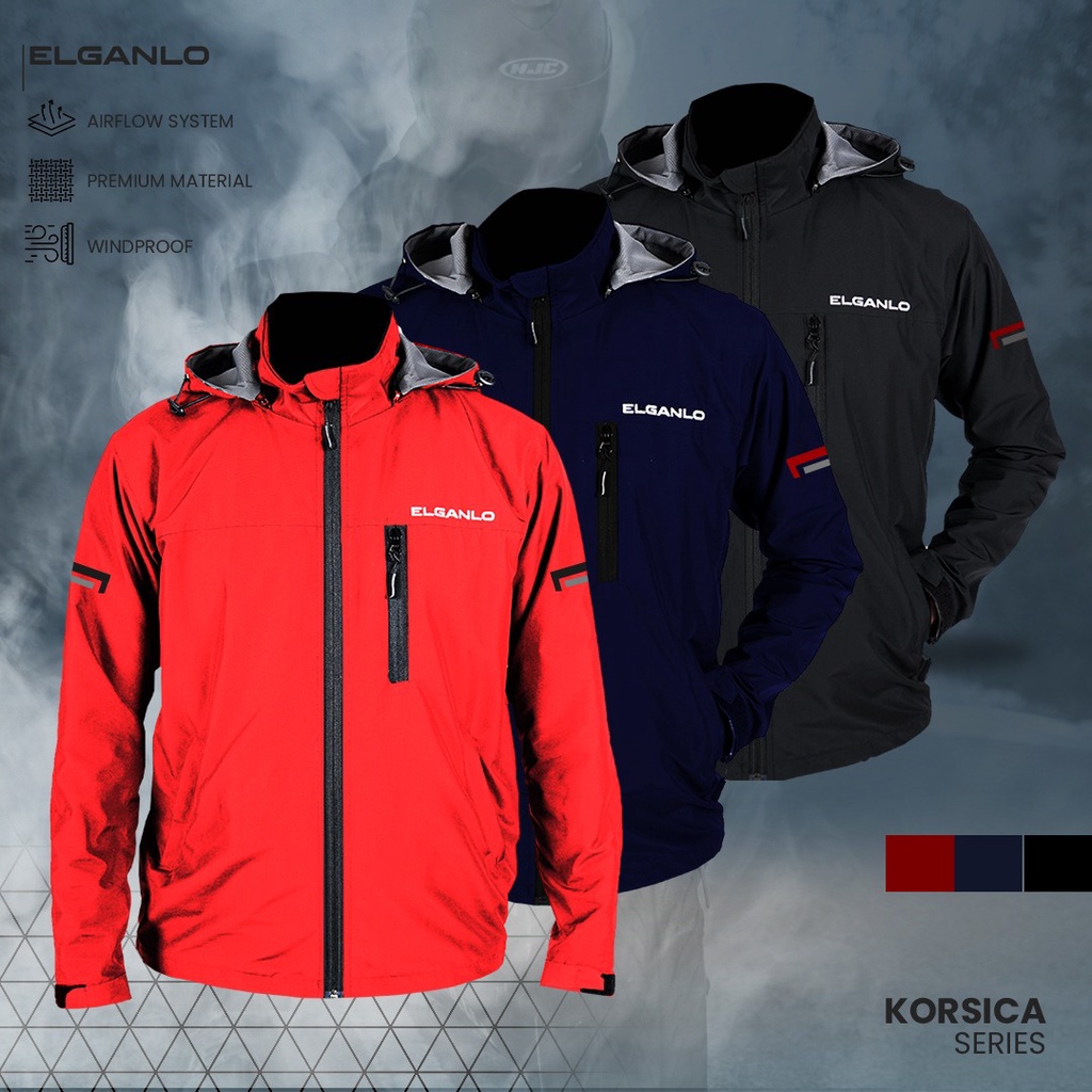 Jaket riding elganlo / jaket riding tahan angin / jaket windproof / jaket touring harian / jaket bom