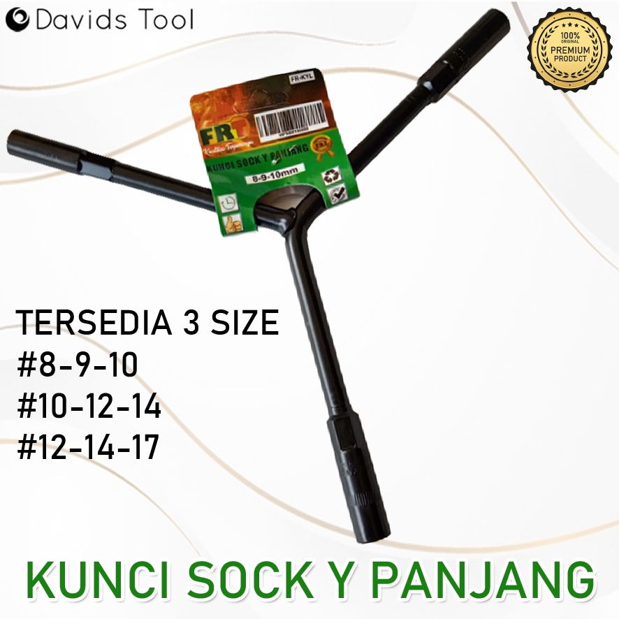 Kunci Sok Y Sock Panjang Shock Hitam 10 12 14 mm Frt