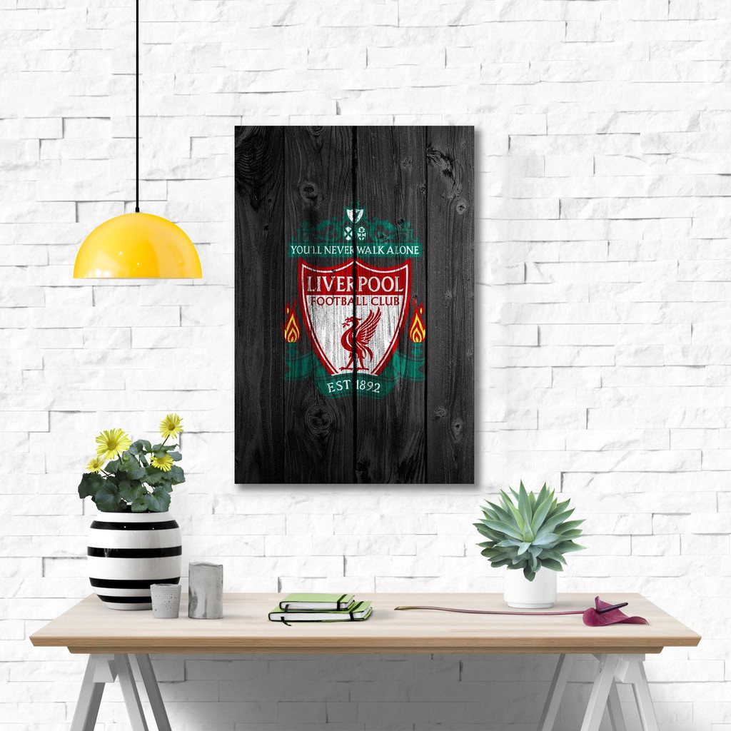 Poster kayu hiasan dinding - Logo Liverpool Kayu