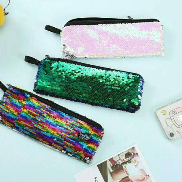 

RESTOCK LAGI kirim dari bandung flip sequin pencil case mermaid unicorn.tempat pinsil sequin, tempa