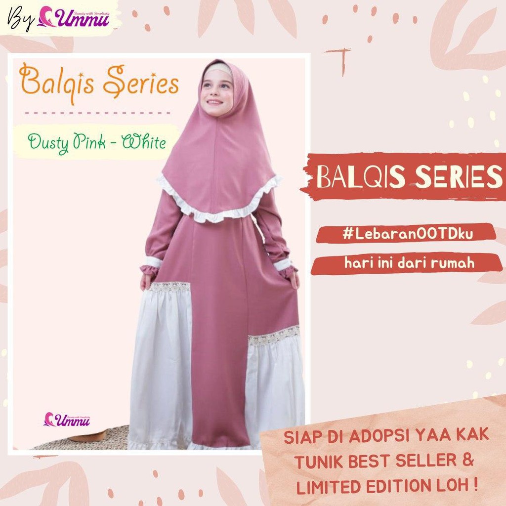 SET GAMIS dan KHIMAR BILQIS KIDS