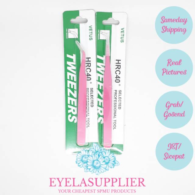 Vetus Tweezer lurus bengkok Pinset Eyelash Extension