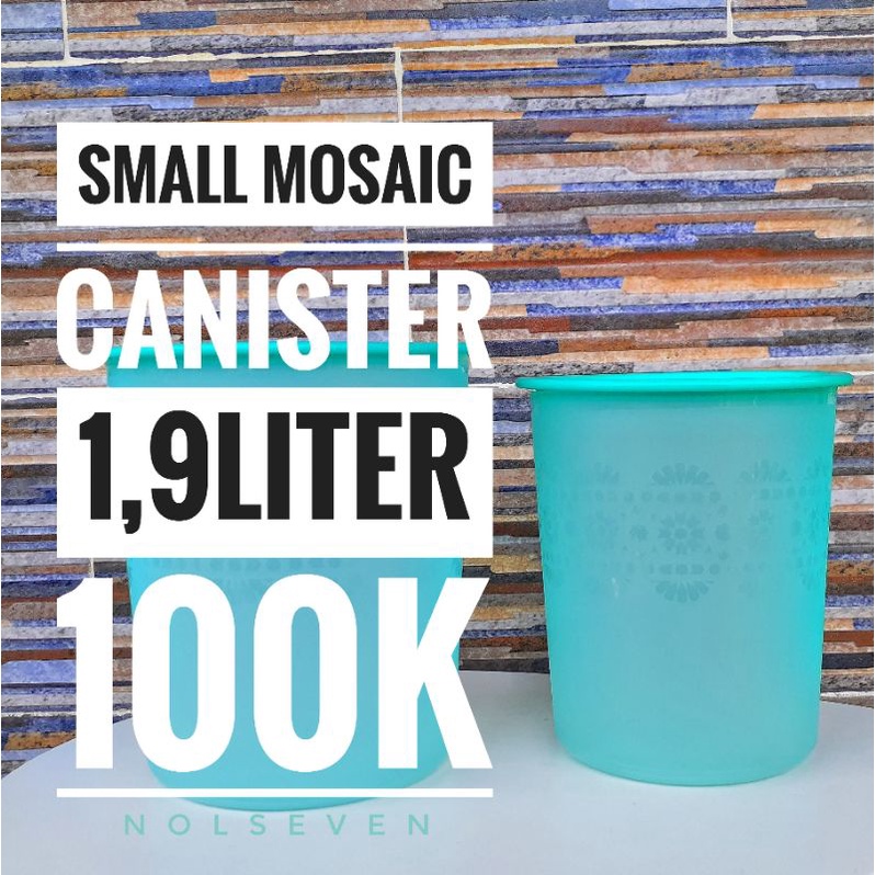Small mosaic canister tupperware 1,9liter