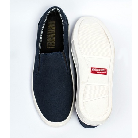 MORNINGBELL- SEPATU PRIA MURAH BERKUALITAS SLIP ON PRIA MOJO NAVY WHITE