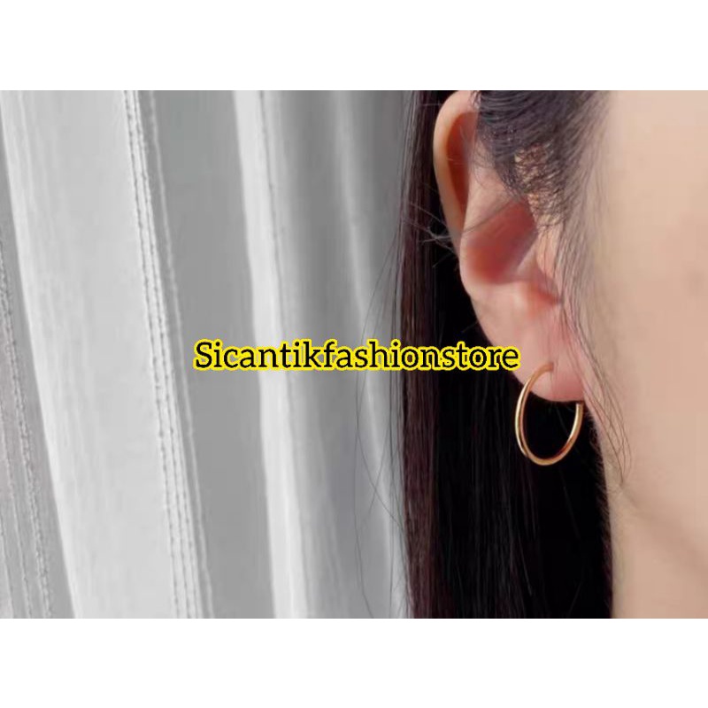 Anting Tusuk Titanium Gold Terlaris Terbaru Anti Karat selamanya Anting Titanium Model tusuk Kekinian Warna Gold Anting Wanita Polos Warna Gold Anting Wanita Gold polos Titanium