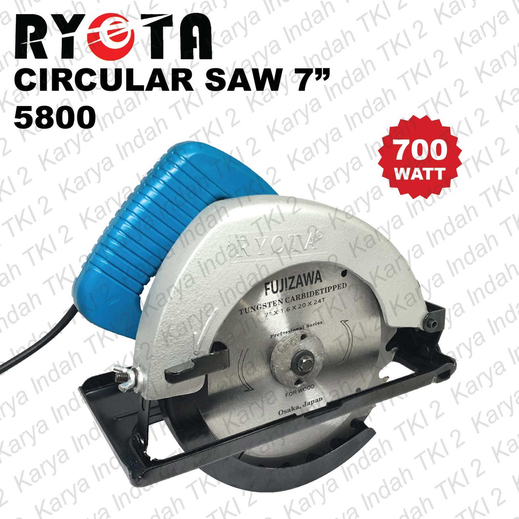 Mesin Circular Saw 7" RYOTA 5800 Gergaji Kayu Listrik 7 Inch Modern 5800 Murah 700 Watt