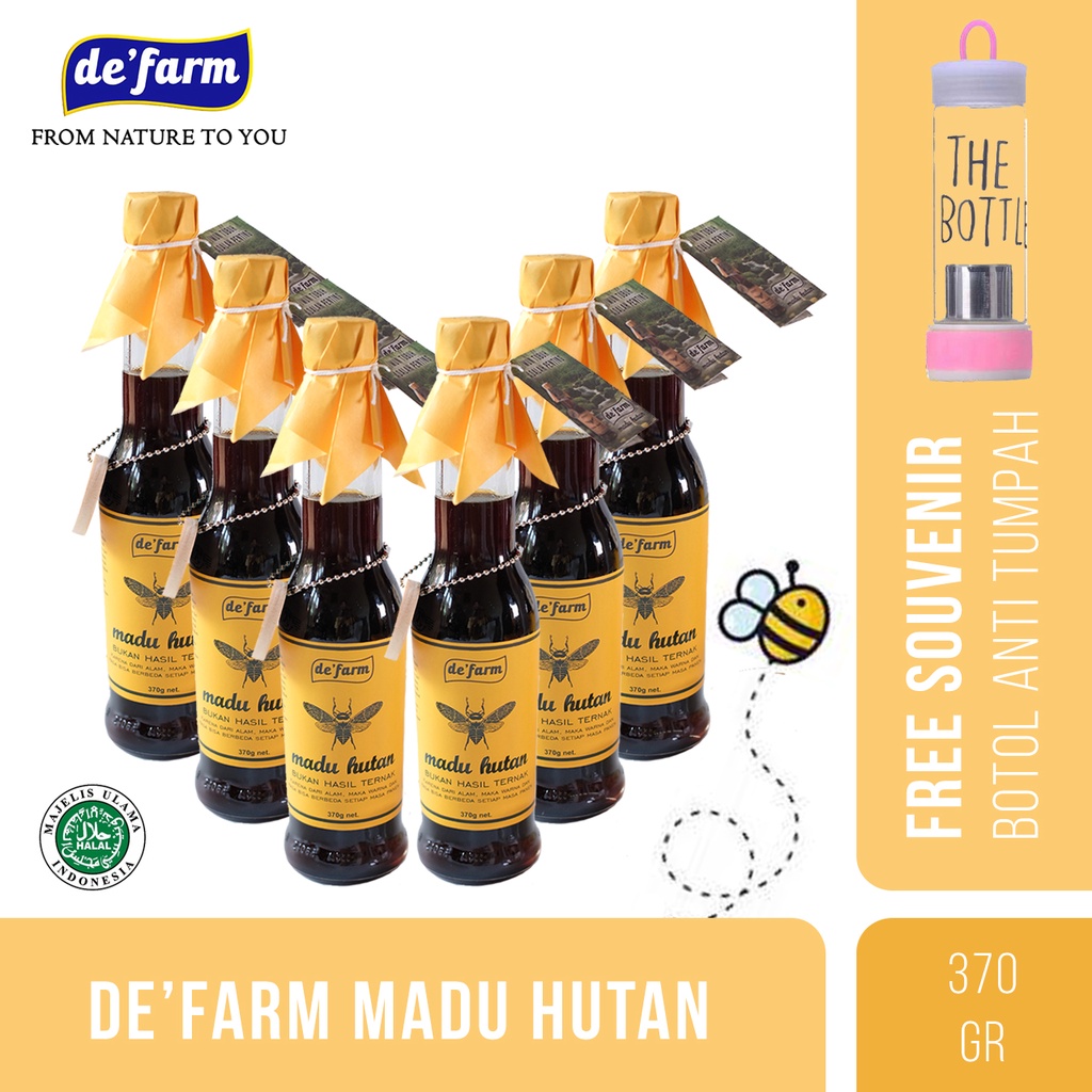 

De'farm madu hutan 370gr / Madu murni 100% - Paket 6 Botol