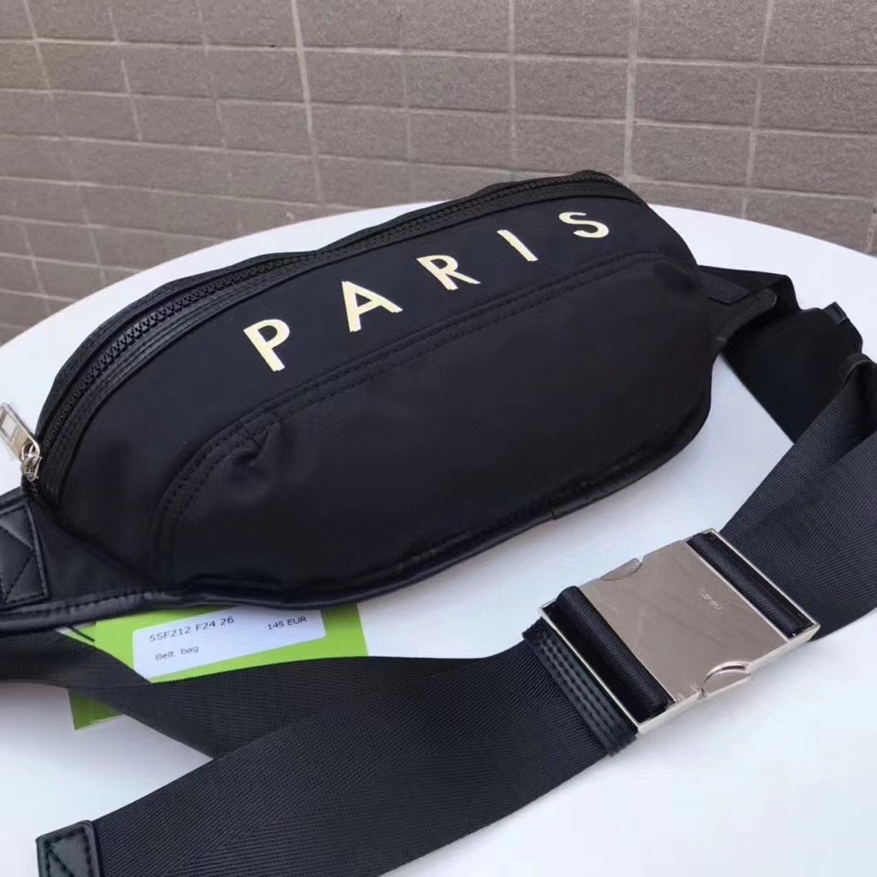 WAISTBAG k-z TAS SELEMPANG BUMBAG CROSS LOGO FULLSET PARIS WHITE COLOR