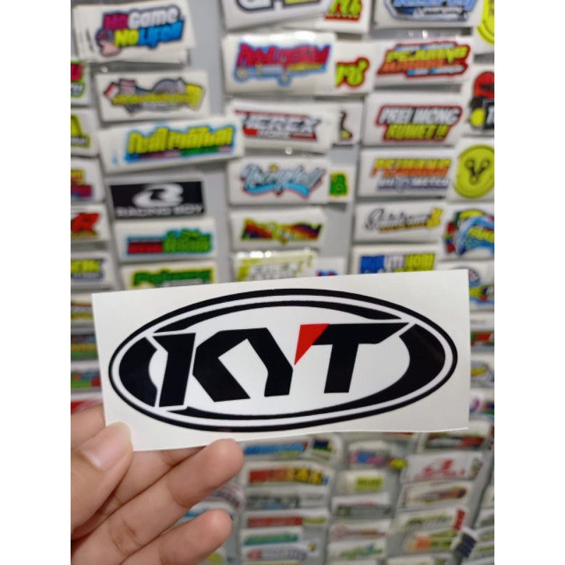 Sticker Printing  Logo KYT Ukuran 10CM X 4CM I Stiker Helm I sticker logo