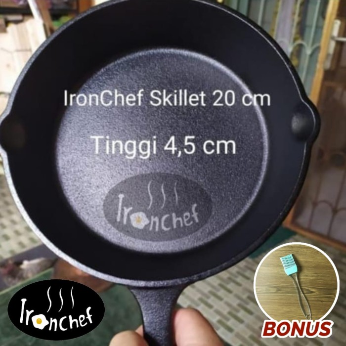 TERLARIS CAST IRON SKILLET MINI/FRY PAN/STEAK/PIZZA/WAJAN BESI COR SIZE KECIL - SKILLET SJ