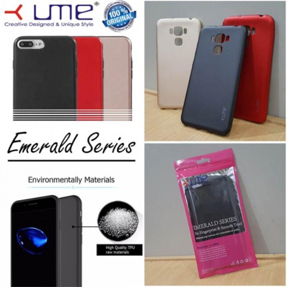 Case UME EMERALD Zenfone 3 Max 5.2 inchi Asus ZC520TL Softjacket Smooth Touch No Fingerprint Anti Ba