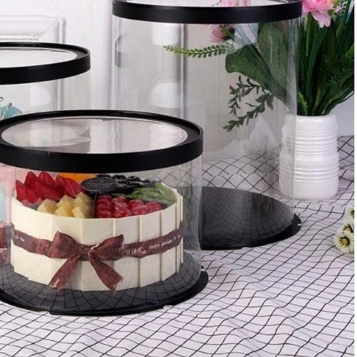 

❀ Cake Box Bulat Dus Kue Kotak Kue Transparant Mika PET 30x30 cm ❆