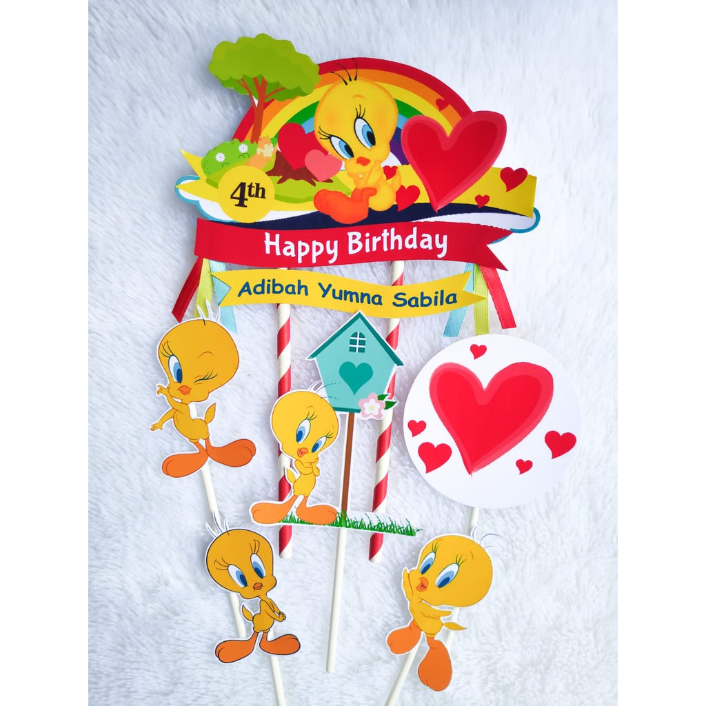 CakeTopperTweety/TopperkueTweety/TusukankueTweety/HiasankueTweety