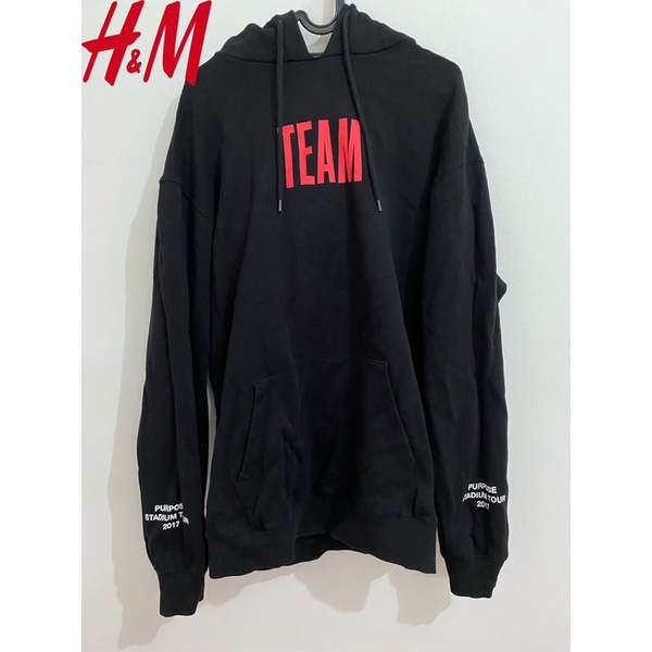 H&M Justin Bieber Purpose Tour Stadium Tour Team Hoodie Black PRELOVED