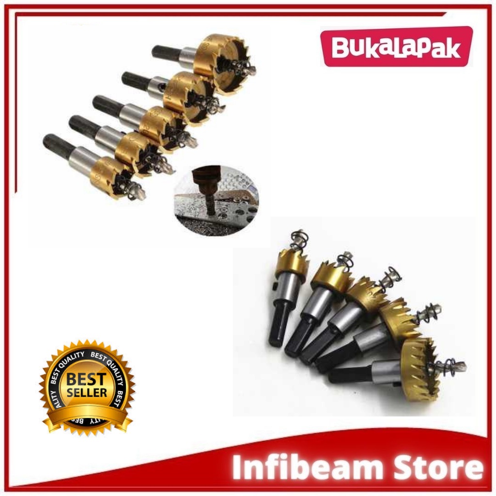 MATA BOR PELUBANG BESI KAYU PLASTIK METAL HOLESAW CARBIDE HSS 5 SET