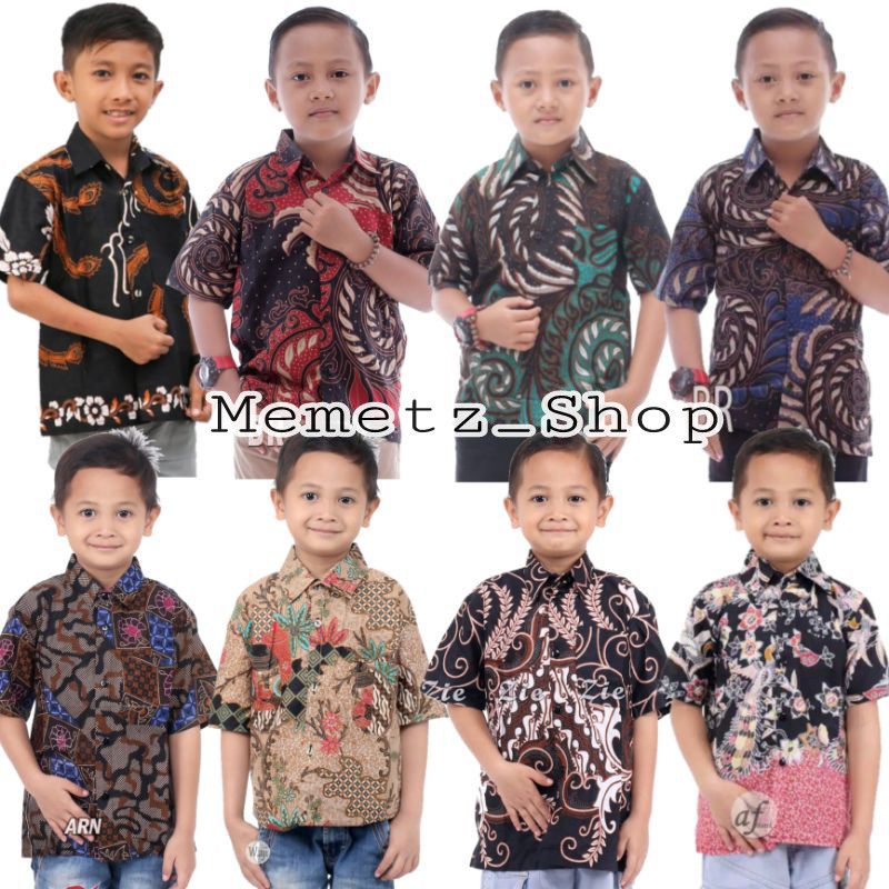 Kemeja Batik Anak - batik anak - baju batik anak-anak laki laki umur 2-10tahun hem batik anak pendek