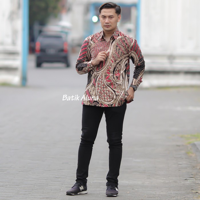 Baju Batik Pria Lengan Panjang Modern Original Limited Edition Slim Fit Jumbo Terbaru Kemeja Batik Pria Premium Batik Modern Batik Pria Dewasa Lengan Panjang Premium Mewah Ori Full Furing Reguler FASHION BATIK ALUNA