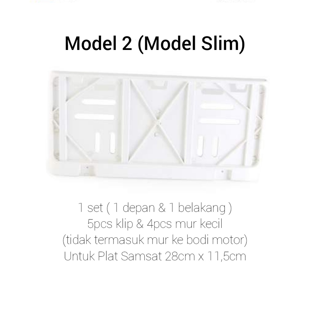 Dudukan plastik plat nomor Sepeda Motor Model OEM Hitam ukuran 28cm x 11,5cm