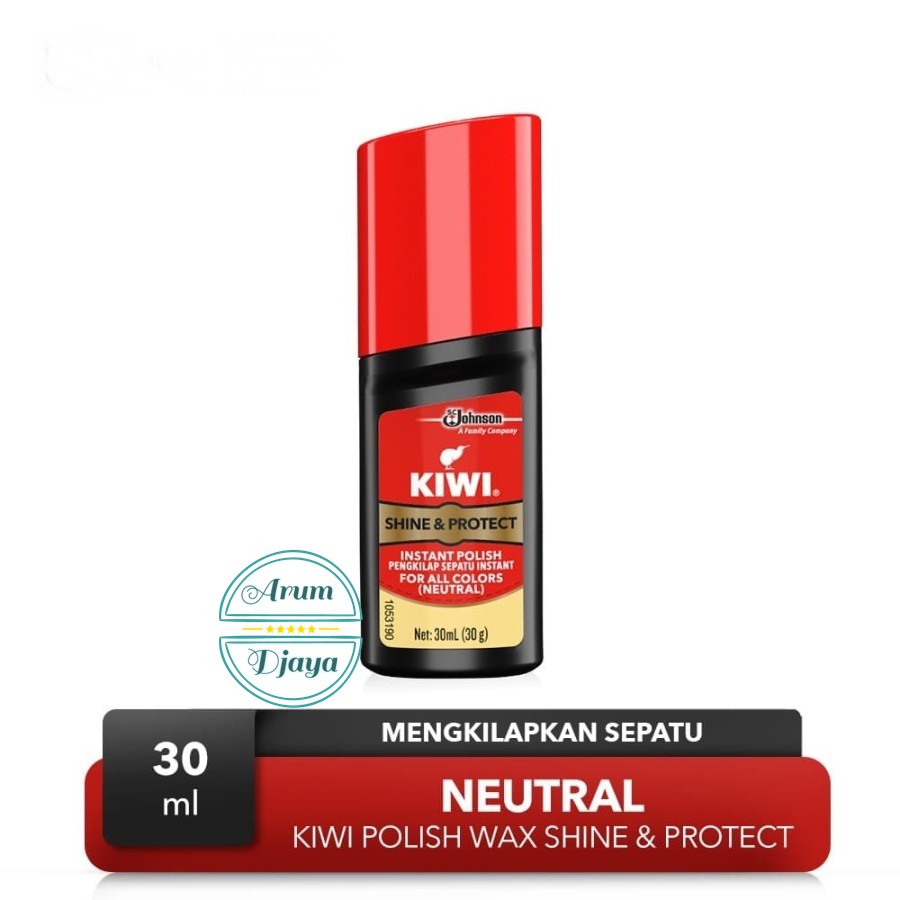 Kiwi Shine &amp; Protect Instant Polish Neutral Kiwi Semir Sepatu Cair Netral 30mL