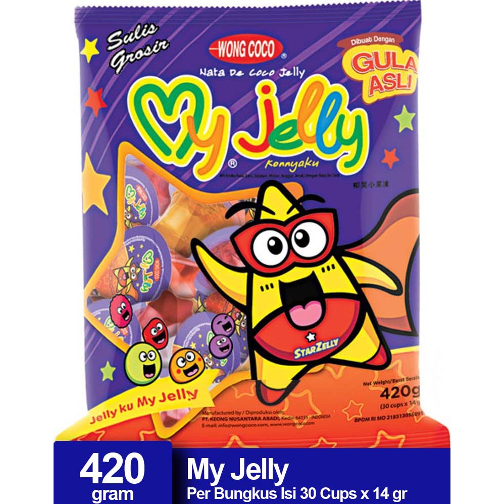 

Wong Coco My Jelly Per Bungkus Isi 30 cups x 14 gr