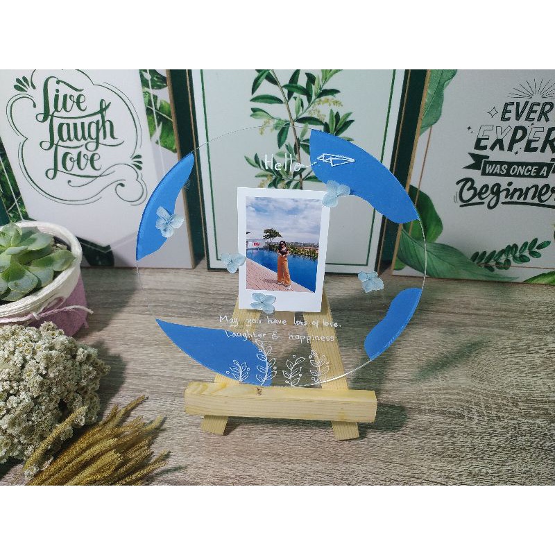 acrylic bulat aestetics akrlik kado unik custom gift foto hadiah ulangtahun wedding / circle frame a