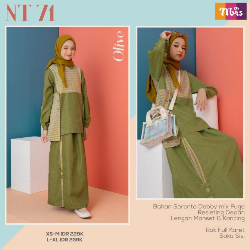 SETELAN MUSLIM ANAK PEREMPUAN NIBRAS TEEN NT 71 / BAJU ANAK /  BAJU MUSLIM SETELAN ANAK PEREMPUAN / 