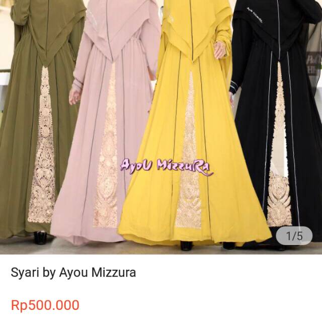 Gamis Syari a you mizzuRa asli warna putih