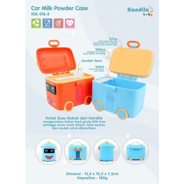 Kandila Car Milk Powder Case KDL 016-3 | Tempat Susu Bubuk