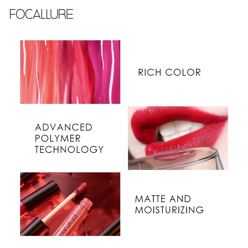 Fashion Fair - FOCALLURE Liquid Lipstik Matte Tahan Lama Lipstick [BPOM] - 20 Colors