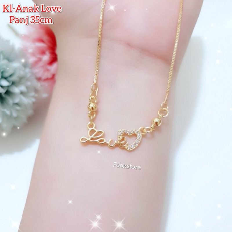 Kalung Anak Perempuan XUPING Gold Liontin Love