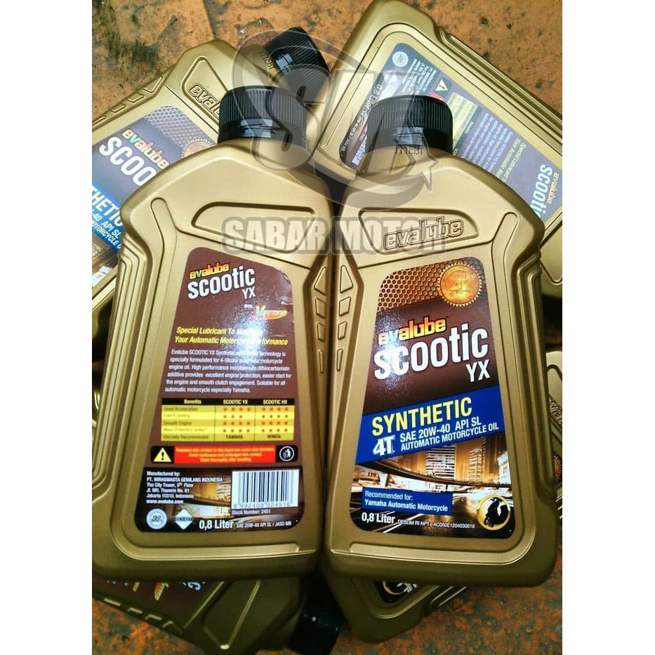 Oli EVALUBE SCOOTIC YX 20W-40 800ml / 0.8L Oli motor MATICevalube