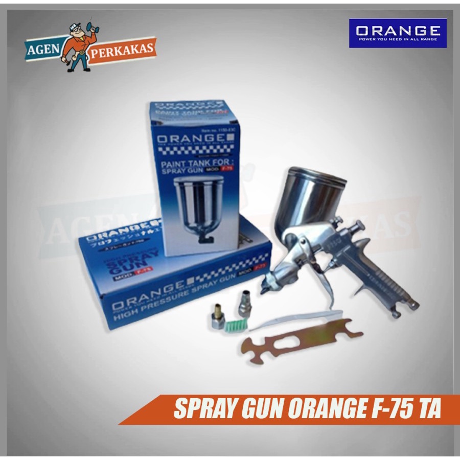 Spraygun Spray Gun F75 Orange Tabung Atas F-75 orange