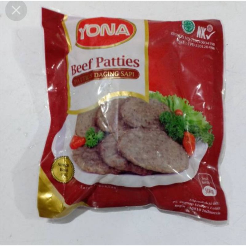 

YONA Beef Patties Isi 10 500gr