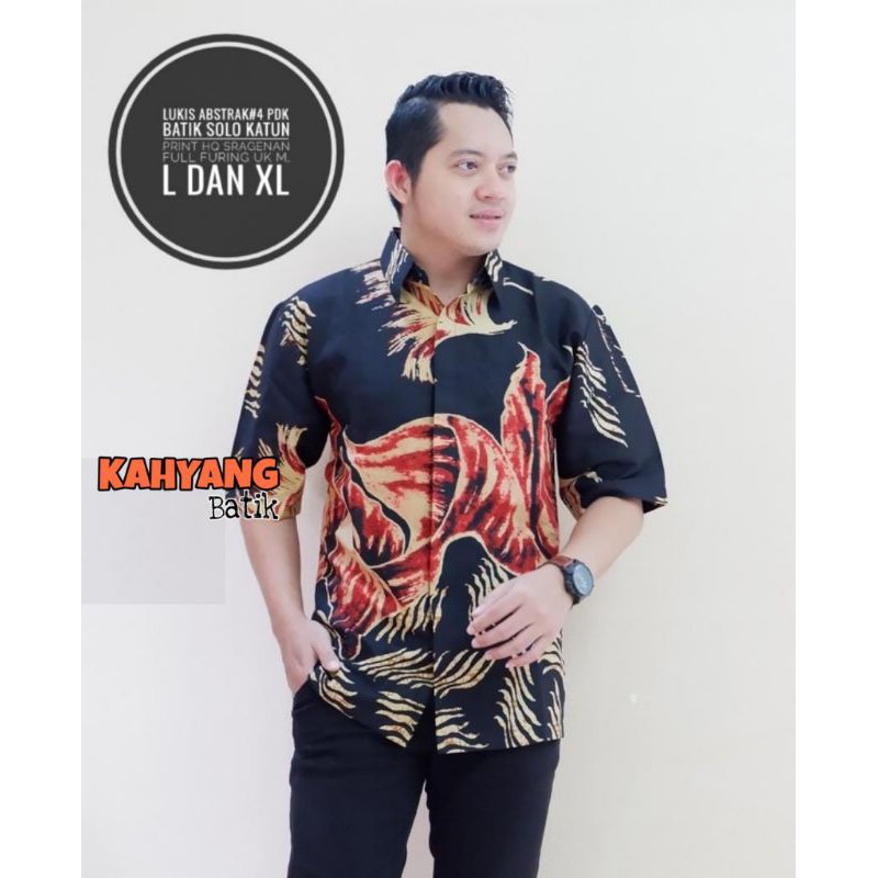 LUKIS ABSTRAK.Kemwj Batik Pria Modern